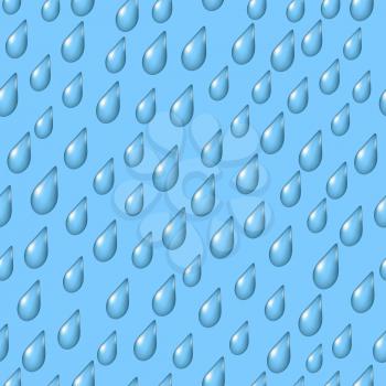 Seamless Background with Rain Drops on Blue Sky. Eps10, Contains Transparencies. Vector