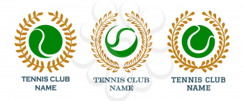 Set of Colorful tennis emblem isolated on white. Vector illustration
