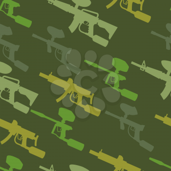 paintball guns Silhouette. seamless pattern