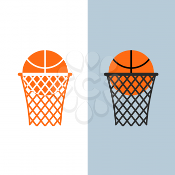 Basketball logo. Ball and  net for basketball games