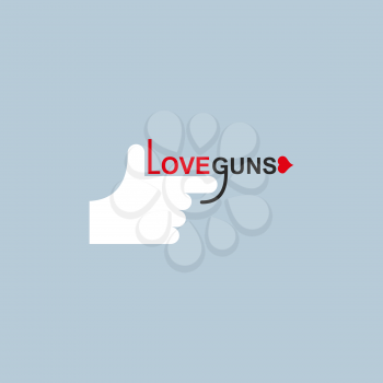 Love gun logo. hand and arms. Vector illustration