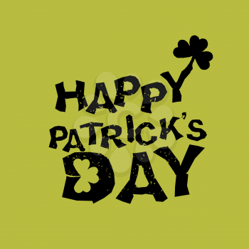 Happy Patricks day. Logo for holiday in Ireland. Clover grunge. Shamrock logo for St. Patrick's day
