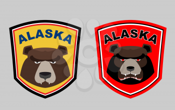 Alaska bear. Set logos for hunting or sports team. Vector illustration.

