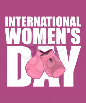 8 March. Pink boxing gloves symbol of struggle and protection. international womens day
