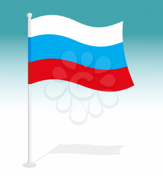 Flag of Russia. Official national character of Russian Federation. Traditional Russian growing flag.
