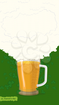 St. Patrick's Day Mug of beer. Vector illustration