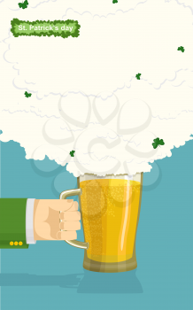 St. Patrick's Day Mug of beer. Vector illustration