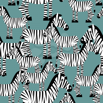 Zebra seamless pattern. Savannah Animal ornament. Wild animal texture. Striped white animal zebra on green background. ornament for kids fabric
