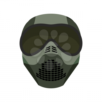 Protective helmet Scary. Sports respirator future. paintball mask. Alien motorcycle helm