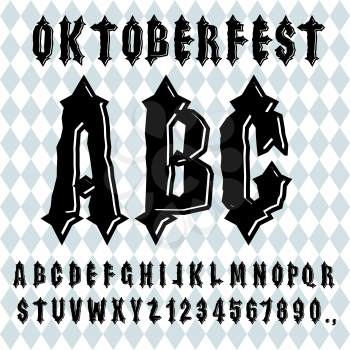 Oktoberfest font. Ancient Gothic alphabet. Vintage typography. Old letters. ABC for national holiday in Germany
