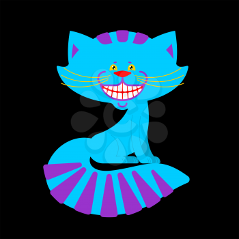 Cheshire cat smile isolated. Fantastic pet alice in wonderland. Magic animal

