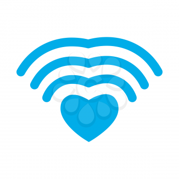 Wi-fi love. WiFi heart. Wireless communication for lovers. romantic button

