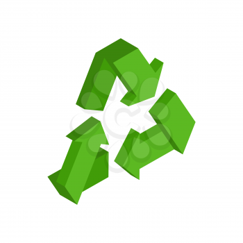 Recycling sign. Green recast symbol. Running emblem isolated