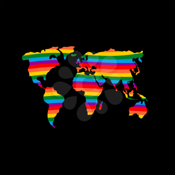 LGBT earth. Planet mainland and gay flag rainbow colors
