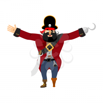 Pirate happy. filibuster merry. buccaneer cheerful. Vector illustration
