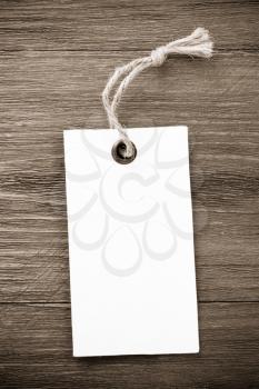 price tag label on wooden background