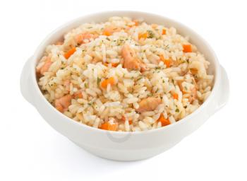 bowl full of rice isolated on white background