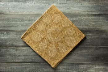 cloth napkin on rustic wooden background