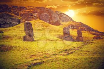 Moais at Ahu Tongariki (Easter island, Chile)