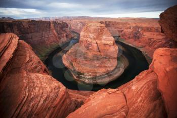 Famous Horseshoe Bend of the Colorado River in northern Arizona