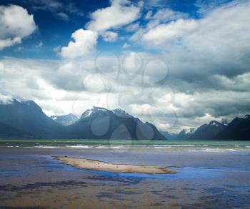 natural landscape at geirangerfjord . Norway mountain