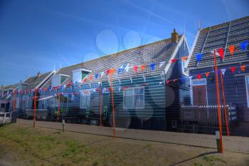 Traditional houses in Holland town Volendam, Netherlands