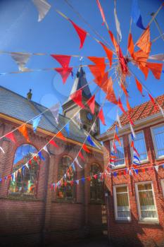 Traditional houses in Holland town Volendam, Netherlands