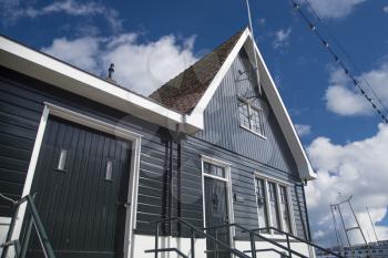 Traditional houses in Holland town Volendam, Netherlands