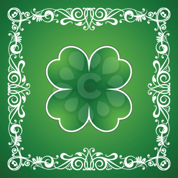 Clover leaf and ornamental element background for happy St. Patricks Day