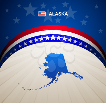 Alaska map vector background