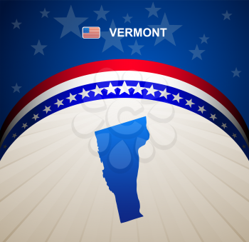 Vermont map vector background