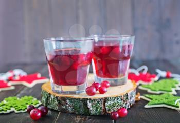 mulled wine in the glass and on a table