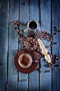 coffee background, coffee on the wooden table