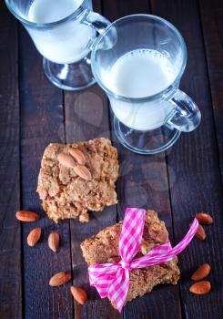 cookies and fresh milk on a table