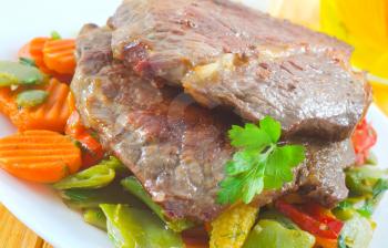 baked meat with vegetables