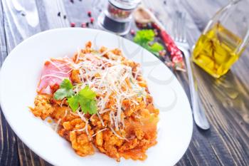 pasta with meat and cheese