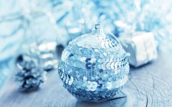 Silver balls and cristmas decoration