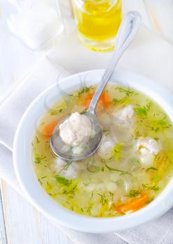 fresh soup with meat balls