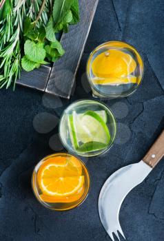 detox drink with citrus in the glass