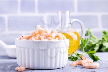 krill from boiled shrimps in the bowl