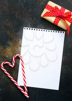 Piece of paper for christmas wishes, christmas background