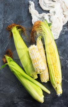 sweet corn on the table, stock photo