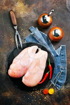 chicken fillet with spice and salt, stock photo