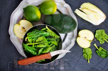 green food, diet food, vegetfblts and fruits on plate