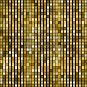 Vector illustration seamless golden mosaic background. Square shape