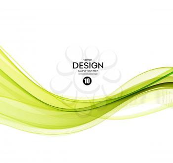 Abstract green wavy lines.  Colorful vector background