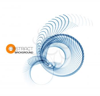 Vector Abstract color blue wave design element.