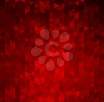 Abstract colorful red vector background with triangles. Shiny geometric mosaic