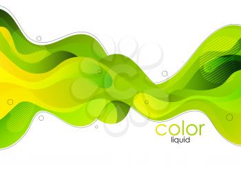 Moving green colorful abstract background. Spring organic liquid shape Dynamic Effect. Vector Illustration. Design Template for poster and cover.