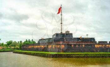 Flag tower at the Imperial City in Hue. Vietnam, Indochina